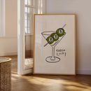 Axyaa 8-ball Olive Martini Art Canvas Print for Modern Home Decor