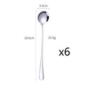 Axyaa Stainless Steel Dessert Spoon Set Swizzle Stir Long Handle Cutlery
