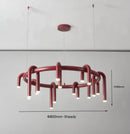 Axyaa Red U-Shaped Chandelier - Modern Nordic Living Room Lighting