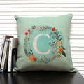 Axyaa 26 Letter Design Linen Sofa Cushion Cover 45x45cm Pillow Case for Bedroom & Living Room