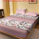 Axyaa Cute Kitten Printed Fleece Bed Sheet - Modern Brushed Bed Cover for Bedroom