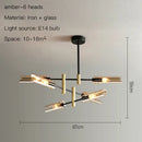 Axyaa Sputnik Glass & Iron Chandelier: Elegant Nordic E14 Lighting for Dining, Bedroom & Kitchen