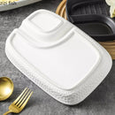 Axyaa Stone Pattern Ceramic Serving Plate Set - Restaurant Tableware