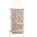 Axyaa Boho Macrame 3 Tier Wall Shelf for Home Decor