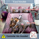 Axyaa Soft and Breathable Horse Duvet Cover Set for Bedroom and Dormitory