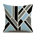 Axyaa Blue Deltoid Geometry Pillow Cover 45*45cm for Living Room, Bedroom, Sofa, Car