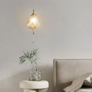 Axyaa Copper Flower Wall Lamp: French Retro Glass Bedroom Lighting
