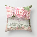 Axyaa Pink Flower Pattern Decorative Cushion Cover for Sofa Pillows - Polyester Material