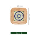 Axyaa Oak Wood Plate Mat - Light Luxury Insulation Pad for Dining Table