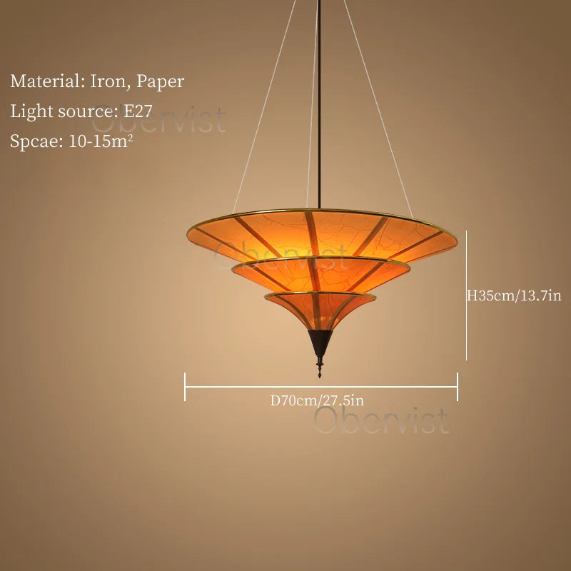 Axyaa Umbellate Paper Chandelier: Elegant Lighting for Home, Restaurant, Teahouse