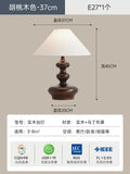 Axyaa Classical Solid Wood LED Table Lamp for Bedroom and Living Room