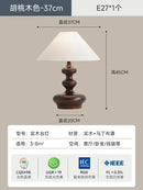 Axyaa Classical Solid Wood LED Table Lamp for Bedroom and Living Room