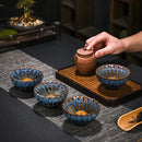 Axyaa Kiln Ceramic Teacups: Hand-Inlaid Kung Fu Design for Travel & Meditation