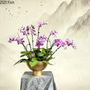 Axyaa Golden Metal Vase: Minimalist Round Plant Pot for Room Aesthetic Decor