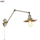 Axyaa Vintage Industrial Style Wall Sconce Lamp, Long Arm Adjustable LED, Pull Chain Switch