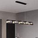 Axyaa Smoky Gray Glass Chandelier LED Pendant Light for Luxury Dining Room
