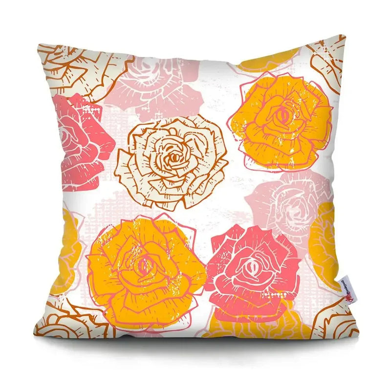 Axyaa Tropical Plant Parrot Decorative Pillow Cover - Flowers Sofa Cushion Case