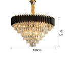 Axyaa Gold Body Black Metal Crystal Chandelier for Elegant Home Lighting