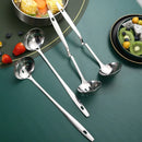 Axyaa Curved Handle Wall Hook Spoon Colander Ladle Stainless Steel Skimmer Kitchen Gadgets
