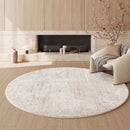 Axyaa Plush Round Rug: French Cream Style Bedroom Decor, Soft Fluffy Carpet for Living Room