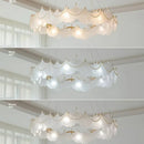 Axyaa French Cream Style Chandelier, Retro Crystal Glass Main Hall Light