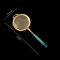 Axyaa Fine Mesh Kitchen Strainer with Green Handle for Golden Juice Flour Skimming