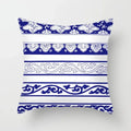 Axyaa Blue Geometric Floral Printed Pillow Case - Soft Cushion Cover