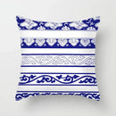 Axyaa Blue Geometric Floral Printed Pillow Case - Soft Cushion Cover