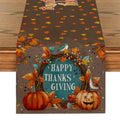 Axyaa Thanksgiving Plants Garland Pumpkin Bird Table Runner for Kitchen Dining Decor