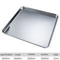 Axyaa Stainless Steel Square Baking Pan Dessert Tray Kitchen Storage Tools