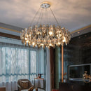 Axyaa Crystal Chandelier: Luxury LED Lighting for Modern Living Room, Bedroom, and Dining Area