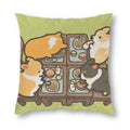 Axyaa Corgi Daily Life Linen Pillow Cover 45*45cm