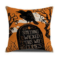 Axyaa Halloween Horror Linen Pillowcase 45x45cm Sofa Cushion Cover