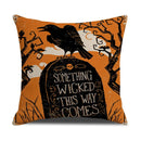 Axyaa Halloween Horror Linen Pillowcase 45x45cm Sofa Cushion Cover