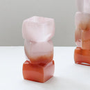 Axyaa Sunset Red Geometric Glass Vase Stack Stones Terrarium