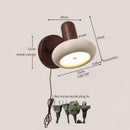Axyaa LED Wall Sconce Yellow Travertine Pull Chain Switch, Mid Century Modern Style
