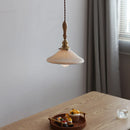 Axyaa Copper Ceramic LED Pendant Lamp with Wood Handle for Home Indoor Decor