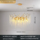 Axyaa Gold Branch Crystal LED Pendant Chandeliers for Living, Dining, Kitchen, Bedroom