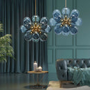 Axyaa Purple Glass Bubble LED Chandelier for Stylish Living Spaces