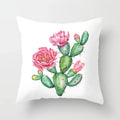 Axyaa Cactus Flower Succulent Plant Pillow Cover - Home Decorative Cushion Cover