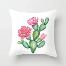 Axyaa Cactus Flower Succulent Plant Pillow Cover - Home Decorative Cushion Cover