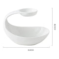 Axyaa White Ceramic Snack Plate for French Fries, Desserts, and Salads