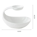 Axyaa White Ceramic Snack Plate for French Fries, Desserts, and Salads
