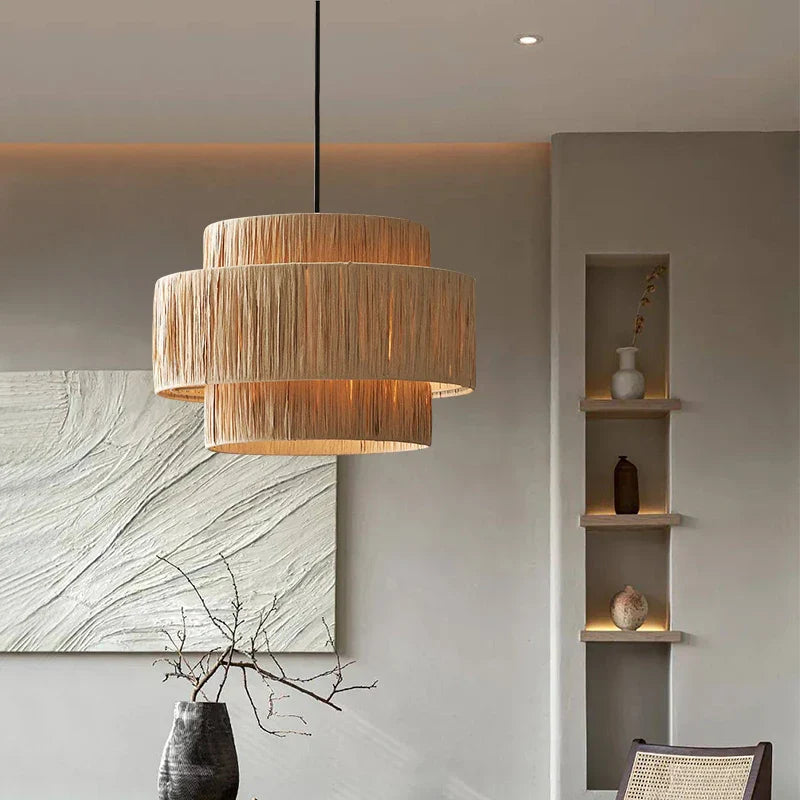 Axyaa Wabi Sabi Raffia Grass Pendant Lights