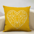 Axyaa Mustard Yellow Letter Style Cushion Cover 45x45cm Home Cafe Decor