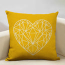 Axyaa Mustard Yellow Letter Style Cushion Cover 45x45cm Home Cafe Decor