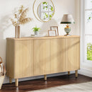 Modern White Sideboard Buffet Table with Storage Doors by Axyaa