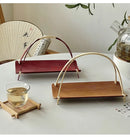 Axyaa Bamboo Dim Sum Plate Set Vintage Tea Tray & Snack Basket - Zen Pastry Table