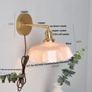 Axyaa Yellow Glass LED Wall Light Fixture Nordic Modern Bedside Lamp