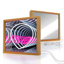 Axyaa 3D Star Tunnel Mirror Neon Light with Wooden Frame and USB Power